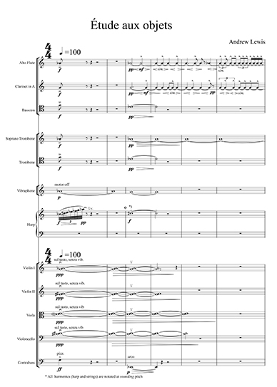 Etude aux objets score